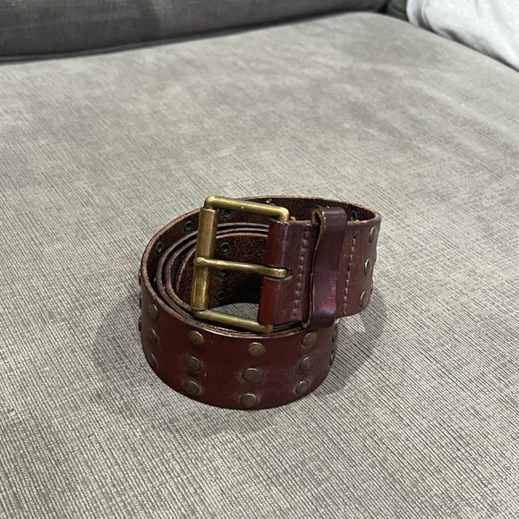 Brown Studded Leather Belt main image 4